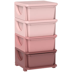 Kozy - Four-Tier Kids Storage Boxes, with Four Drawers, Pink