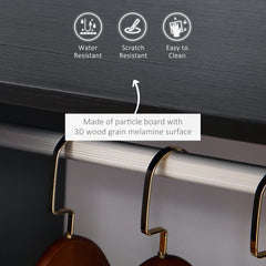 Kozy Open Wardrobe on Wheels, Bedroom Wardrobe with Clothes Hanging Rail, 2 Storage Shelves, Mobile Garment Rack for Cloakroom, Hallway, Black