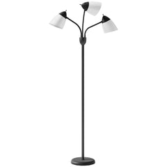 Kozy - Arc Tree Floor Lamp with 3 Adjustable Rotating Lights and 3000K/4500K/6500K Colour Temperatures, Industrial Standing Lamp with Steel Frame for Bedroom Living Room, 155cm, Black