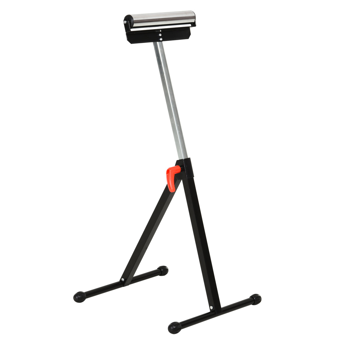 Kozy Folding Roller Stand, Material Support Pedestal with Ball Bearing Roller Height Adjustable Portable, Metal Construction, Black