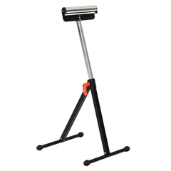 Kozy Folding Roller Stand, Material Support Pedestal with Ball Bearing Roller Height Adjustable Portable, Metal Construction, Black