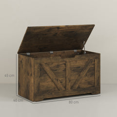 Kozy - 100L Home Storage Box, with Safety Hinges - Rustic Brown