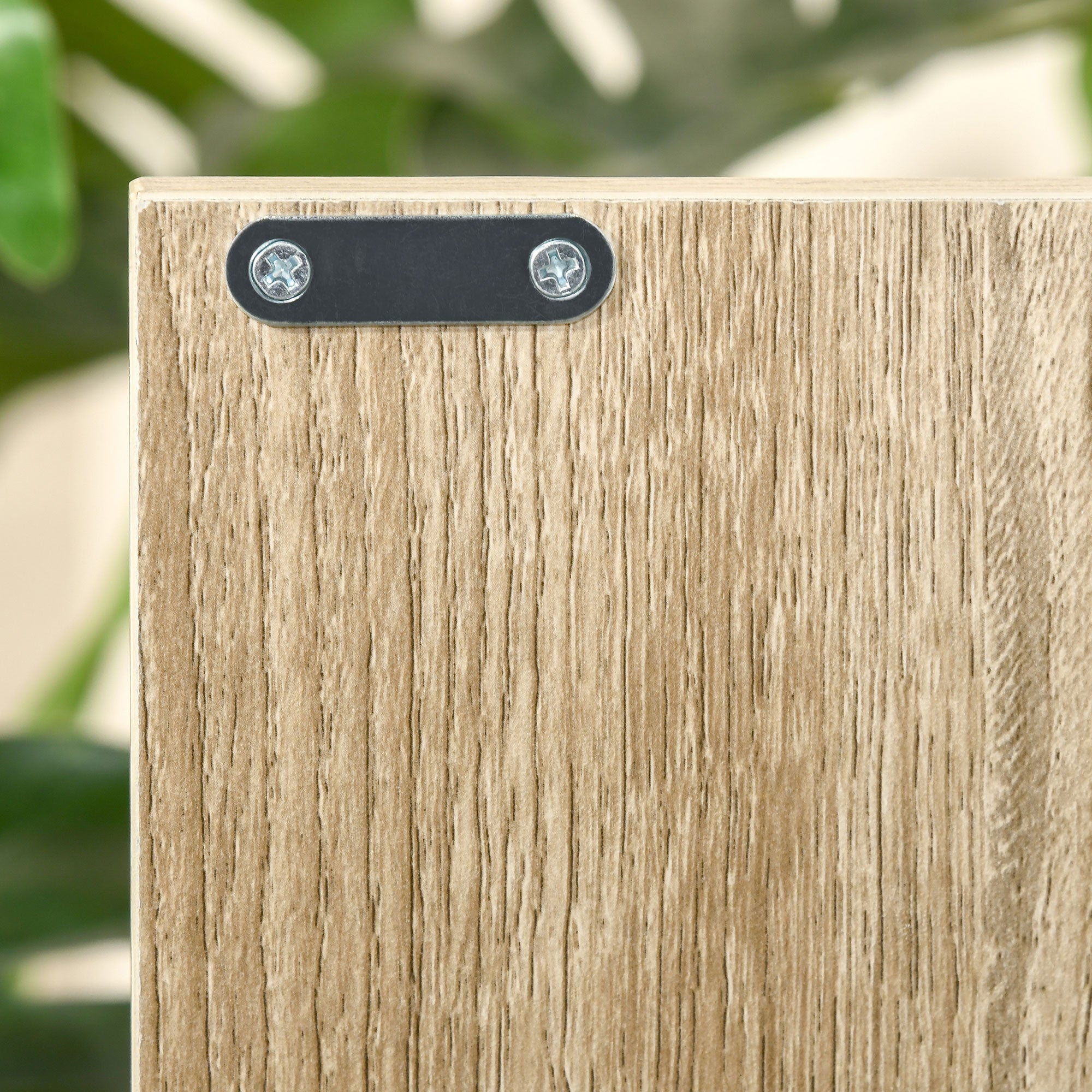 Kozy Storage Cabinet, Bookcase, Display Shelf with 6 Storage Cubes & Doors for Dining Room, Living Room, Natural