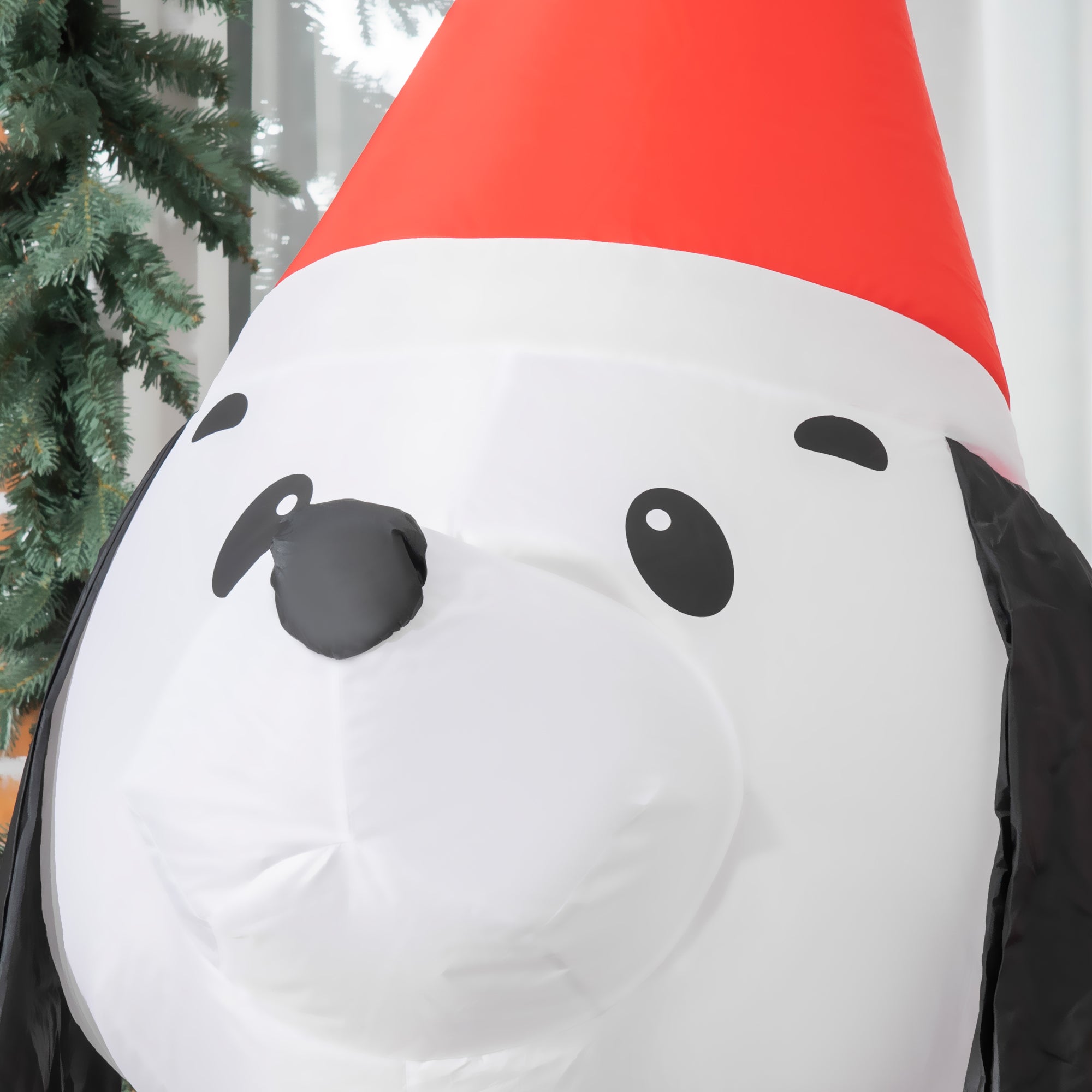 Kozy 6ft Inflatable Christmas Puppy Dog Wearing Santa Hat Lighted Outdoor Decoration Blow Up Decor for Holiday Indoor