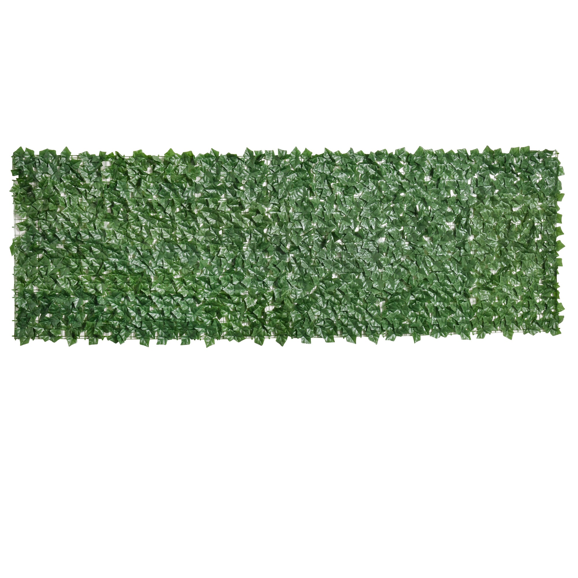 Outsunny Artificial Hedge Screen, Leaf Design for Garden Outdoor Indoor Decor, 3M x 1M, Dark Green