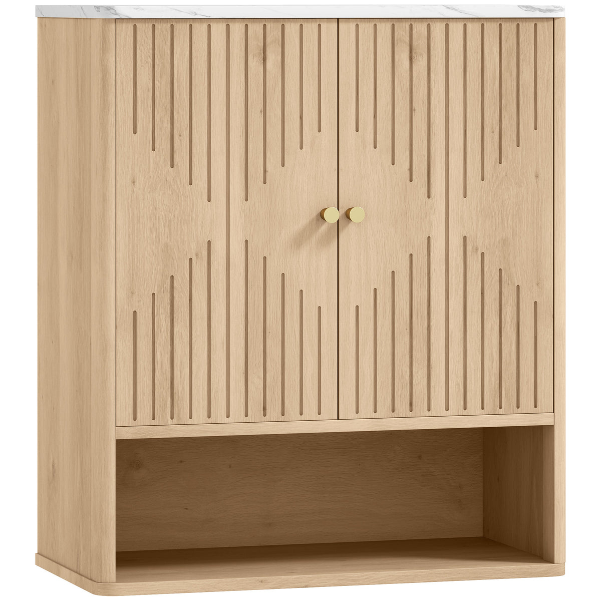 Kozy - Bathroom Wall Cabinet with Adjustable Shelf - Oak