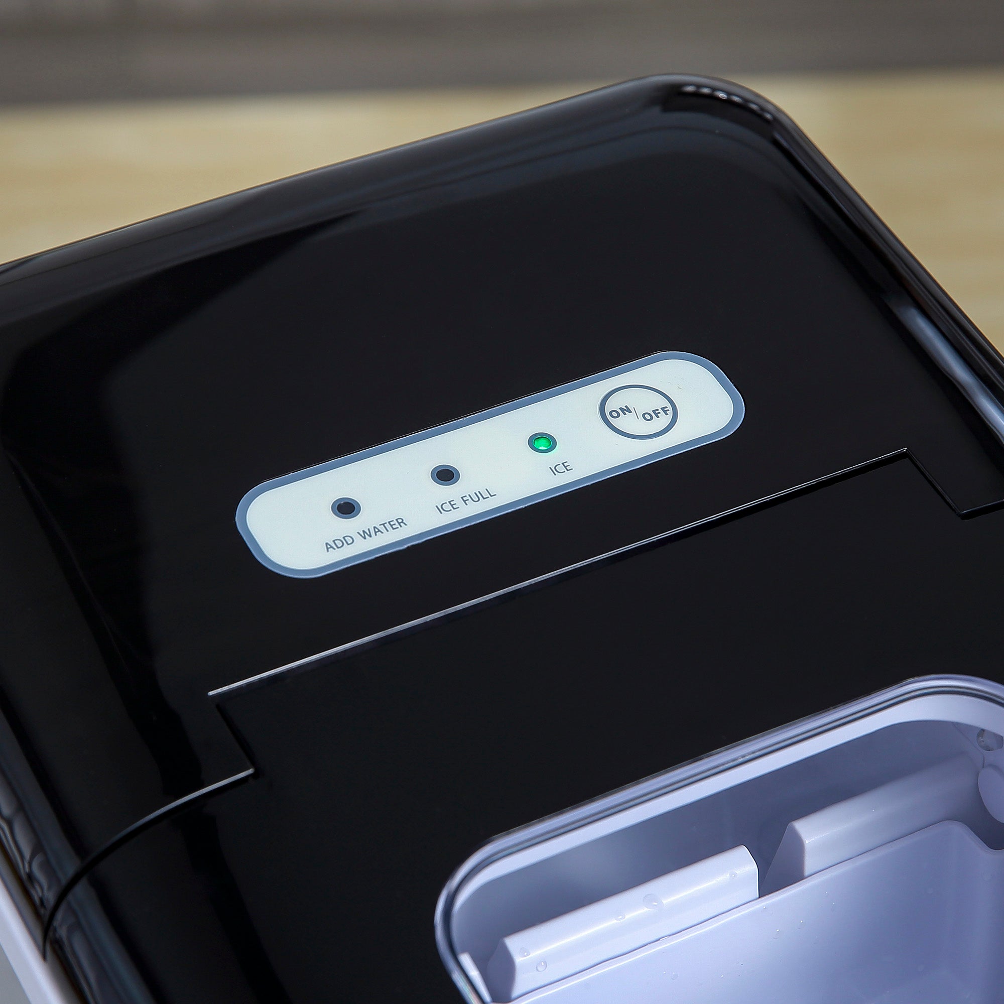 Kozy Ice Maker Machine Countertop, 9 Ice Cubes in 8 Mins, 12KG in 24Hrs, Self-Cleaning Portable Ice Cube Maker w/ Adjustable Ice Size, Ice Scoop, Basket, Stainless Steel, No Plumbing Required, Black