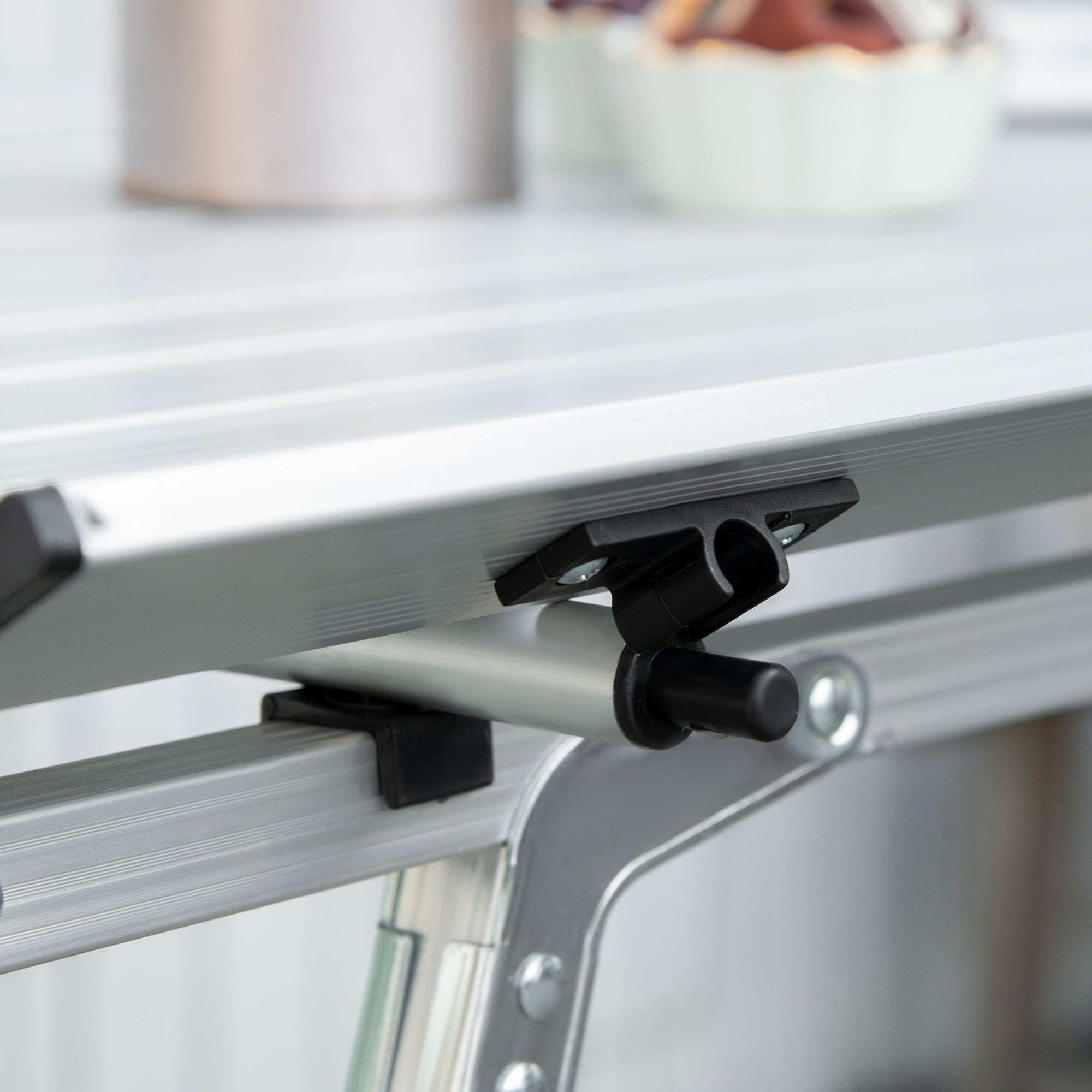 Kozy 4FT Folding Aluminium Picnic Table Portable Camping BBQ Table Roll Up Top Mesh Layer Rack with Carrying Bag