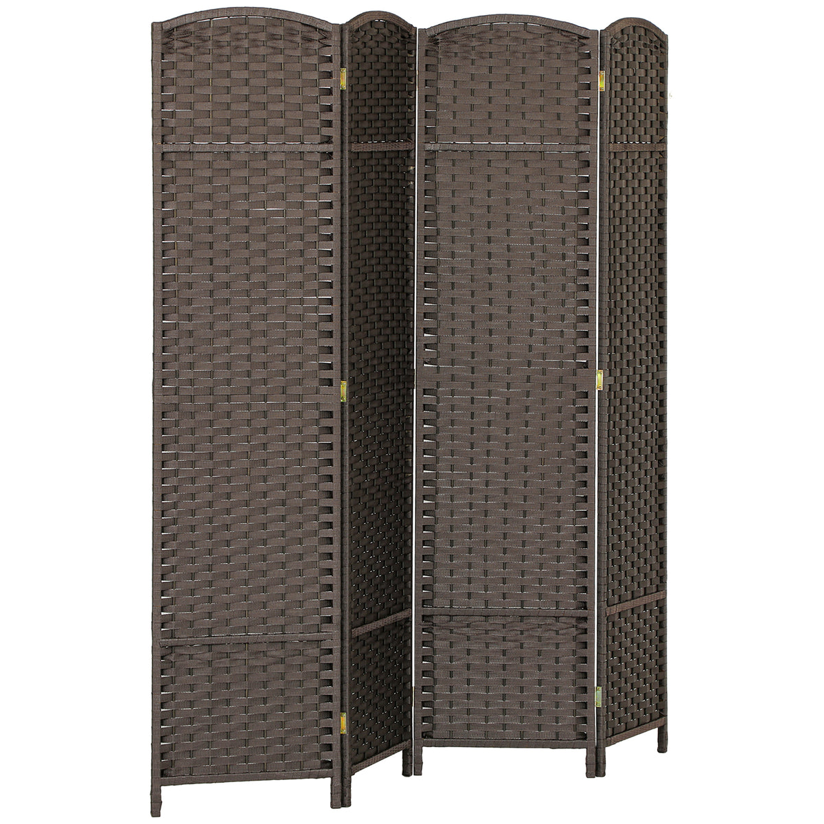 Kozy - 4 Panel Folding Room Divider, Freestanding Privacy Screen for Living Room, Bedroom and Office, 160 x 170cm, Brown