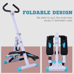Kozy Stepper w/ Handle Hand Grip Workout Fitness Machine For Fitness Aerobic Exercise Home Gym White