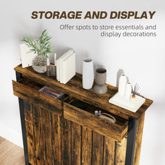 Kozy - 93 x 88.5cm Rustic-Look Radiator Cover - Brown/Black