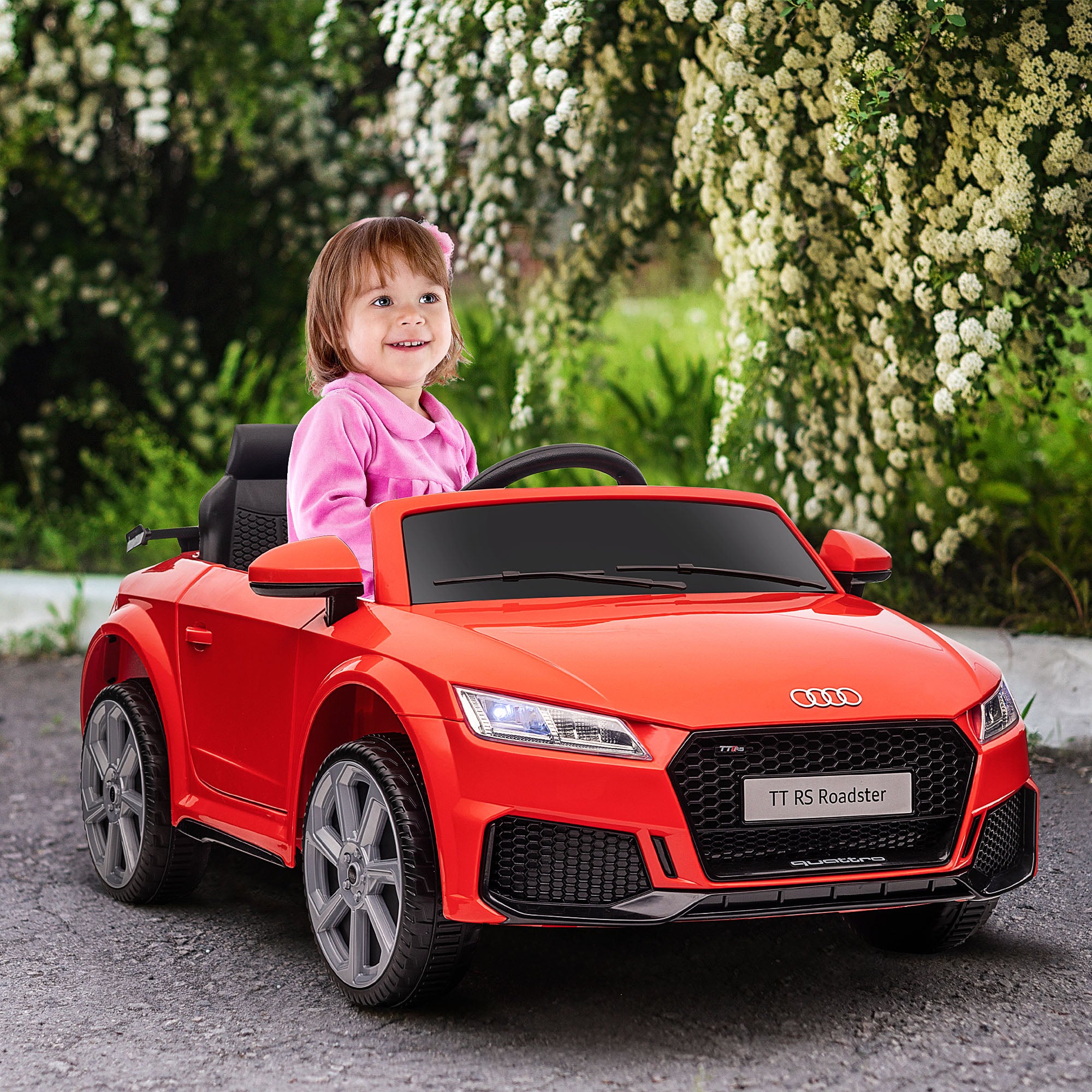 Kozy Kids Licensed Audi TT Ride-On Car 12V Battery w/ Remote Suspension Headlights and MP3 Player 3km/h Red