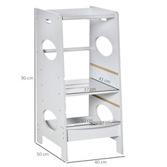 Kozy Kids Step Stool Toddler Kitchen Stool Tower with Adjustable Standing Platform, Grey