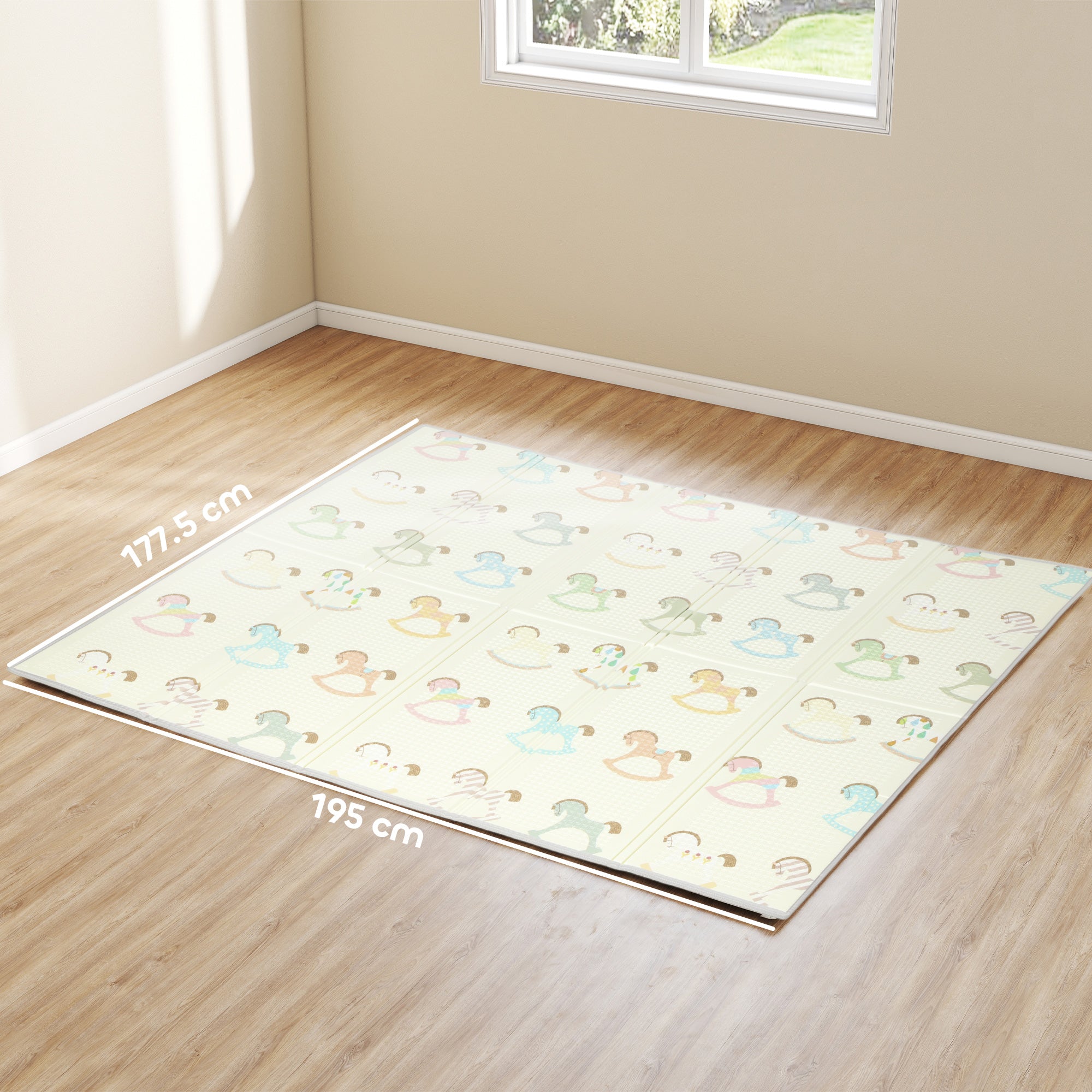 Kozy Foldable Double-Sided Baby Play Mat, for Toddlers, Bedrooms, Nurseries, Playrooms