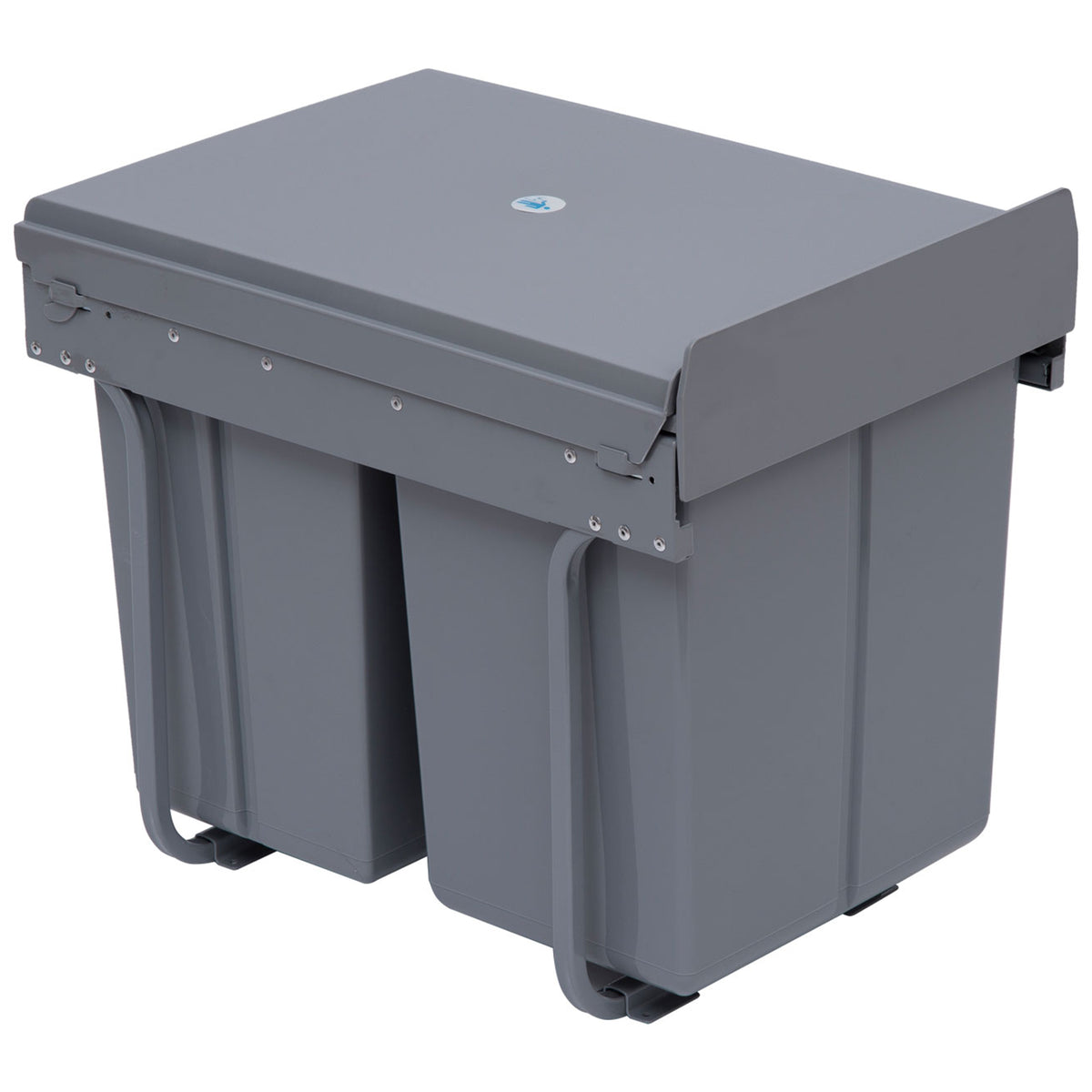 Kozy Kitchen Recycle Waste Bin Pull Out Soft Close Dustbin Recycling Cabinet Trash Can Grey (40L (1x20L+2x10L))
