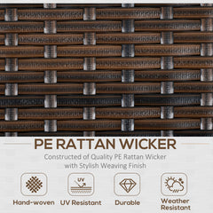 Kozy Six-Piece Rattan Sofa Set, with Glass-Top Table - Mixed Brown