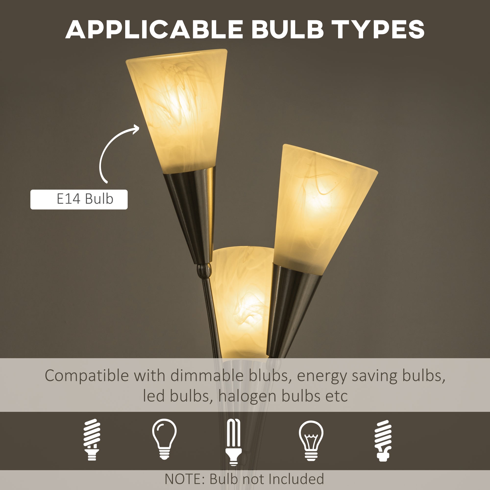 Kozy 3-Light Upright Floor Lamps for Living Room, Modern Standing Lamp for Bedroom with Steel Base, Bulb not Included, Silver