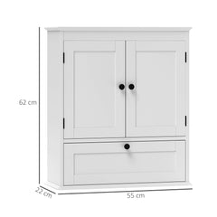 Kozy - Bathroom Wall Cabinet with Adjustable Shelf and Recessed Doors, White