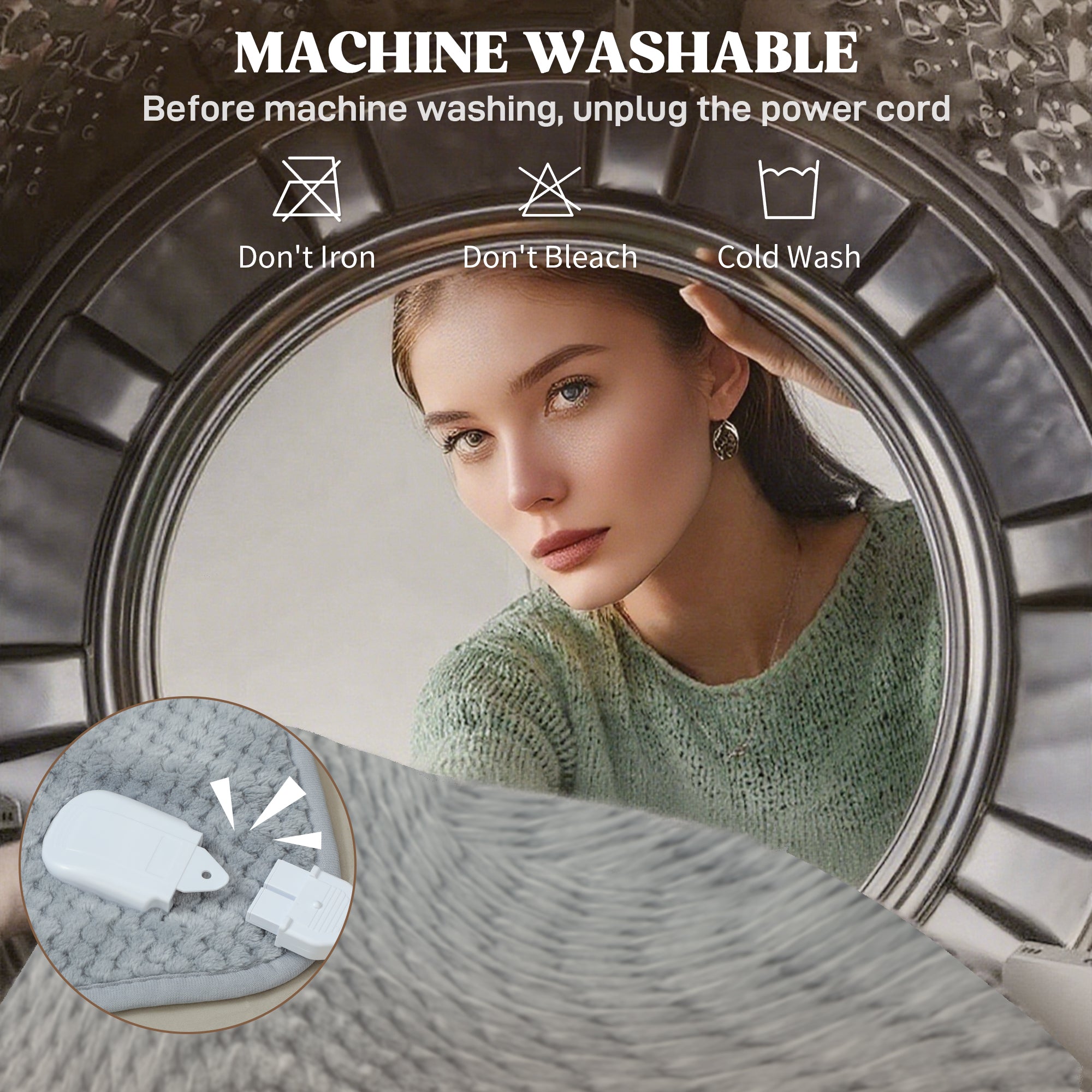 Kozy Heated Electric Blanket, Warm Throw Blanket with 5 Heating Levels, 10 Hour Auto-Off Timer, Grey