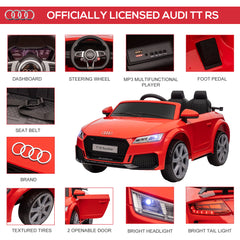 Kozy Kids Licensed Audi TT Ride-On Car 12V Battery w/ Remote Suspension Headlights and MP3 Player 3km/h Red