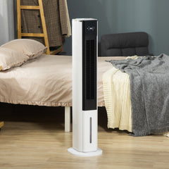 Kozy Portable Air Cooler, 6L Tank Humidifier Evaporative Ice Cooling Fan Water Conditioner Unit with 3 Modes, 3 Speed, Remote, Timer, Oscillating for Home Bedroom, White