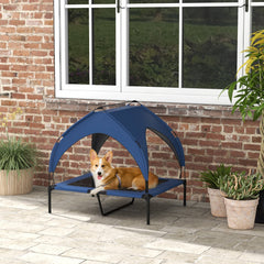 PawHut Cooling Pet Bed Raised with Washable Breathable Mesh for Medium, Large Dogs, 91 x 76 x 89 cm, Dark Blue | Aosom UK