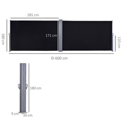 Outsunny Steel Frame Retractable Double