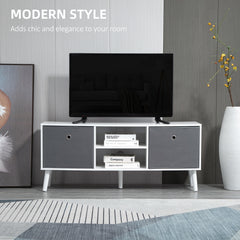 Kozy TV Cabinet Stand Unit for TVs up to 50'' with Foldable Drawers, Entertainment Centre for Living Room White