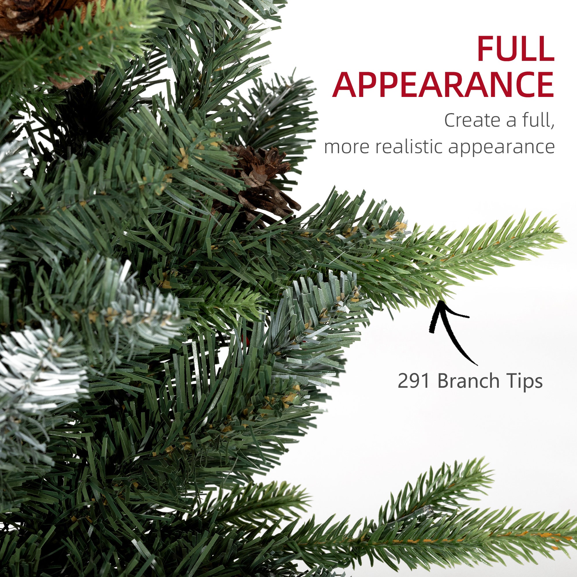 Kozy - Set of Two 3ft Christmas Trees, with Lights, Berries and Pinecones