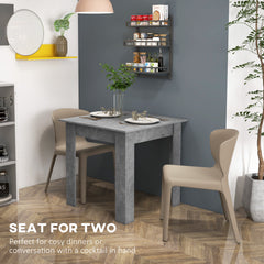 Kozy Square Dining Table, Modern Small Dining Table with Faux Cement Effect, Space Saving, Non-slip Foot Pads, Cement Grey