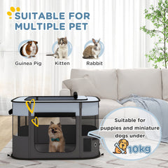 PawHut Foldable Dog Pen with Storage Bag for Indoor/Outdoor Use, Grey | Aosom UK