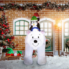 Kozy - 6.4ft Inflatable Polar Bear and Penguin Christmas Inflatable