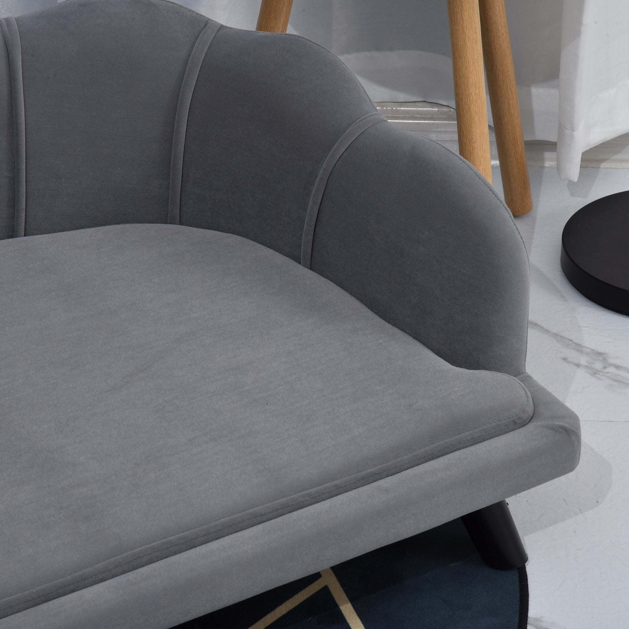 Kozy Dog Sofa, Pet Couch Bed for Medium, Large Dogs, with Legs, Cushion - Grey