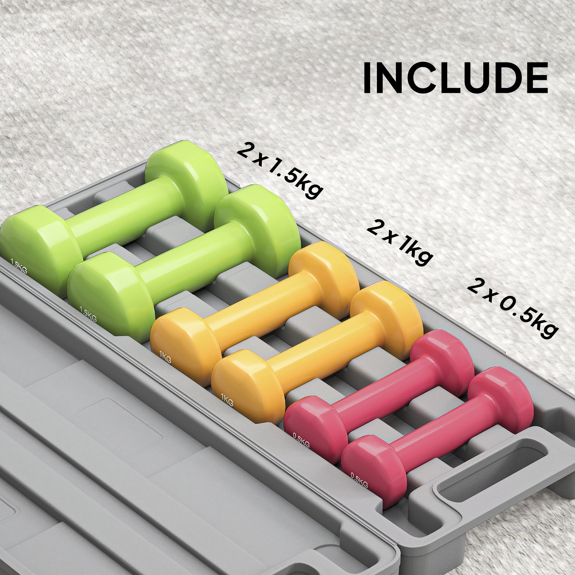 Kozy 6Kg Dumbbell Set, Fitness Weight Set for Men and Women, Home Gym Workout