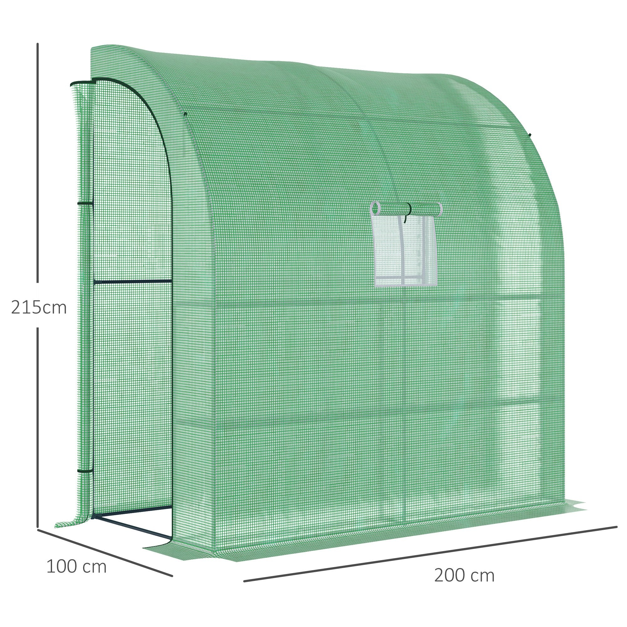 Kozy Small Lean to Greenhouse 3-Tier with Shelves Outdoor, Green