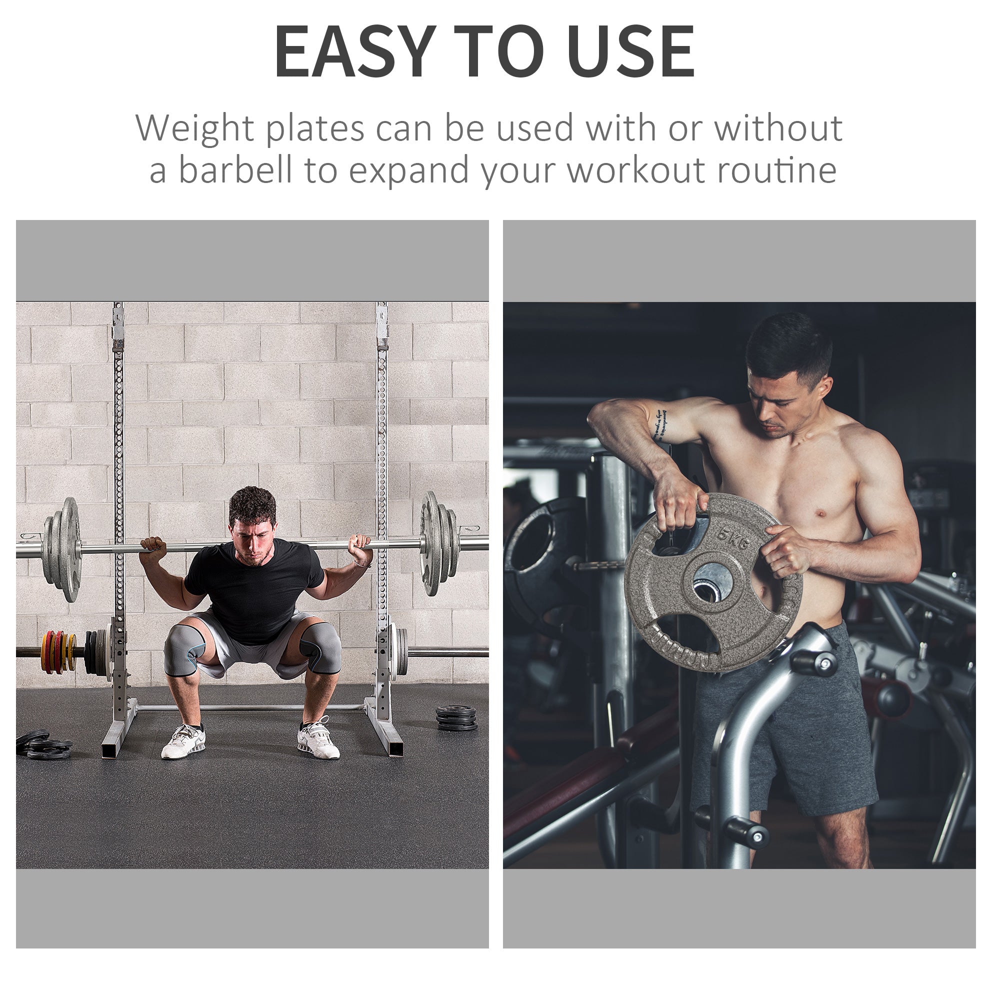 Kozy Set of 4 Weight Plate for 2 inch/5cm hole Dumbbell Handle Bar 15kg Dumbbell Plates Barbell Weight 2 x 5kg, 2 x 2.5kg