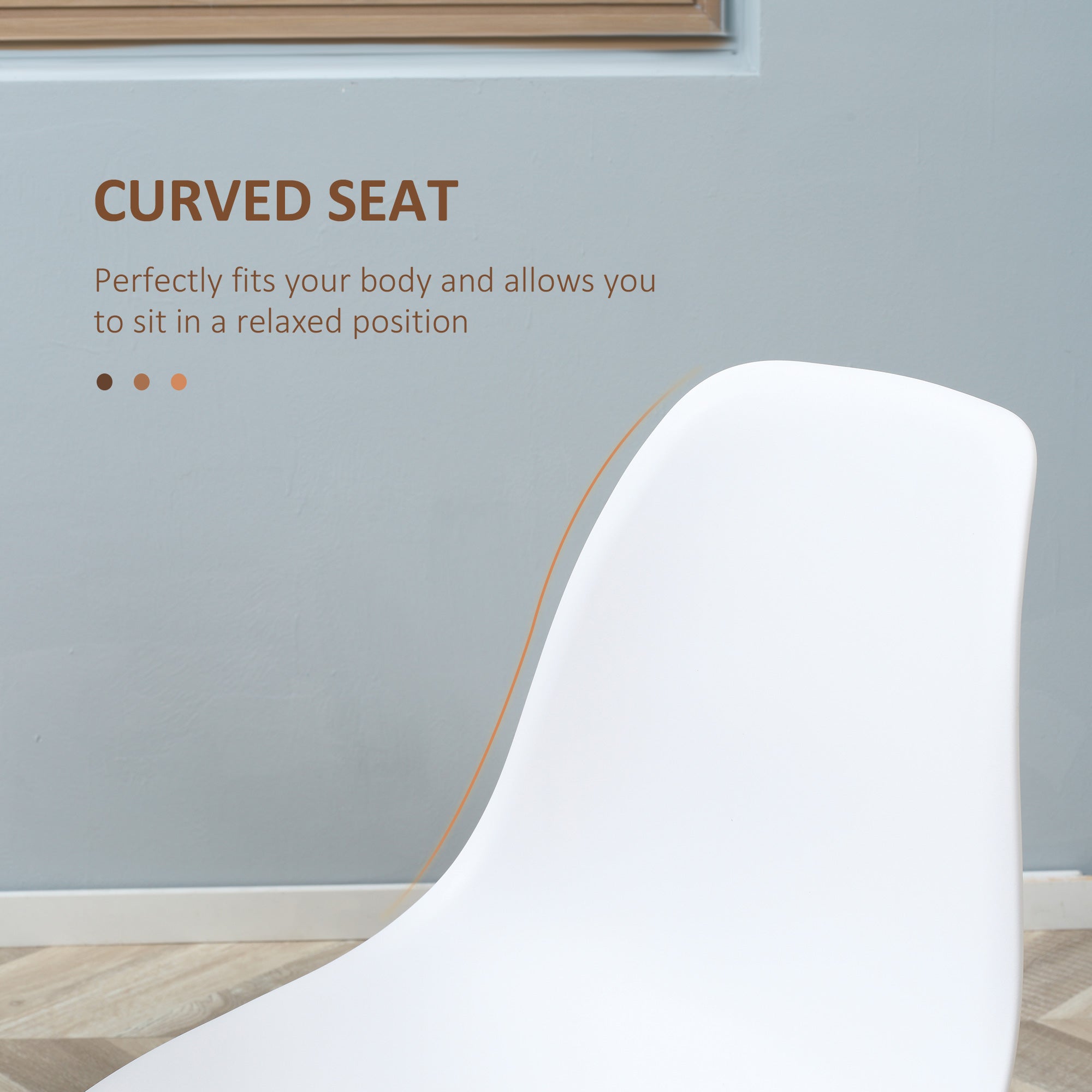 Kozy Modern Dining Chairs Set of 4, Kitchen Chairs with Backrest and Steel Legs for Dining Room, Living Room, White