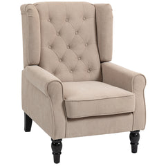 Kozy Wingback Accent Chair, Retro Upholstered Button Tufted Occasional Chair for Living Room and Bedroom, Beige