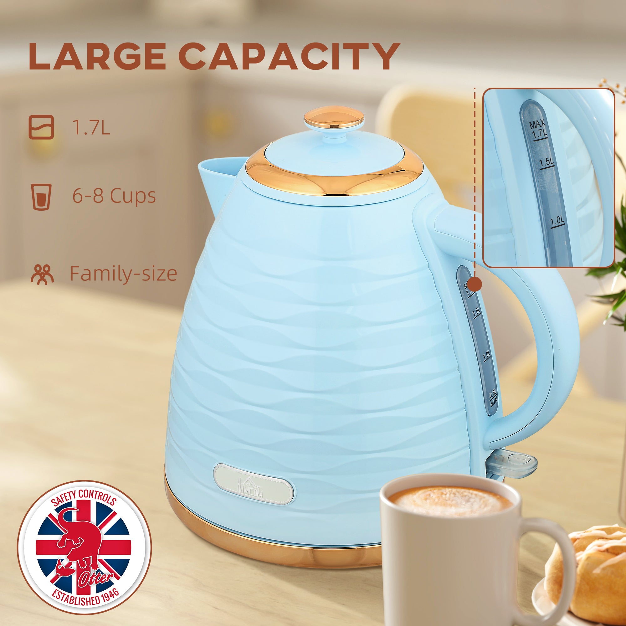 Kozy - 3kW Rapid Boil Honeycomb Kettle - Light Blue