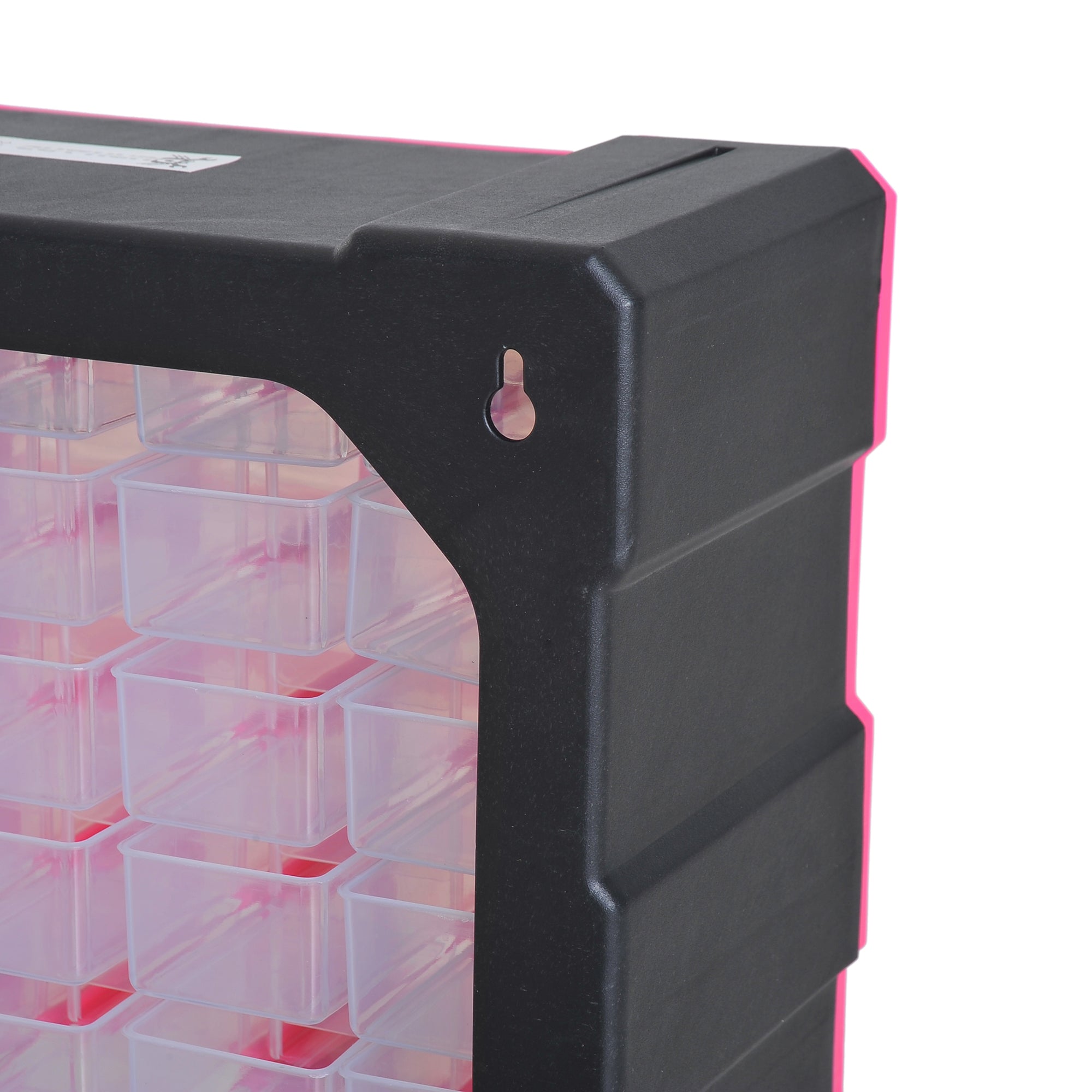 DURHAND Organiser with 39 Drawers, Plastic Storage Cabinet for Small Parts, 38Lx16Dx47.5H cm, Rose Red