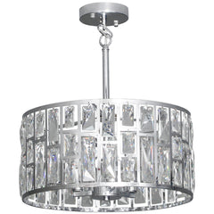 Kozy 72 Glass Crystallite Chandelier - Silver-Tone