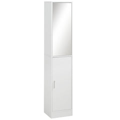 Kozy Tall Bathroom Cabinet with Mirror and Adjustable Shelf - White