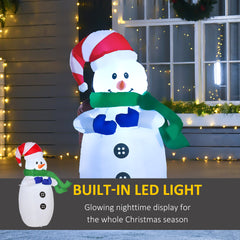 HOMCOM Inflatable Christmas Snowman 120 cm W/LED Lights