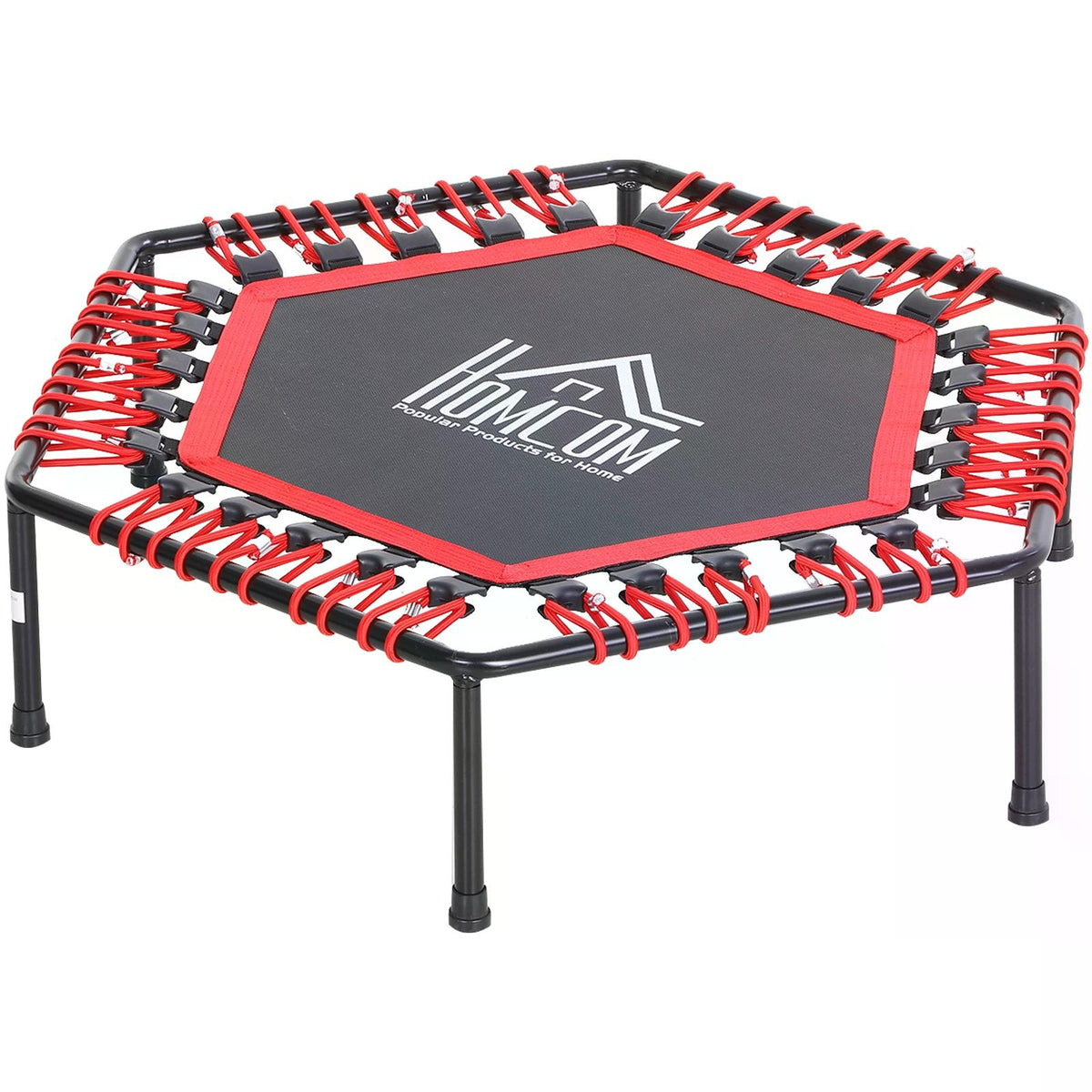 HOMCOM 40" Mini Hexagon Steel Frame Trampoline Red