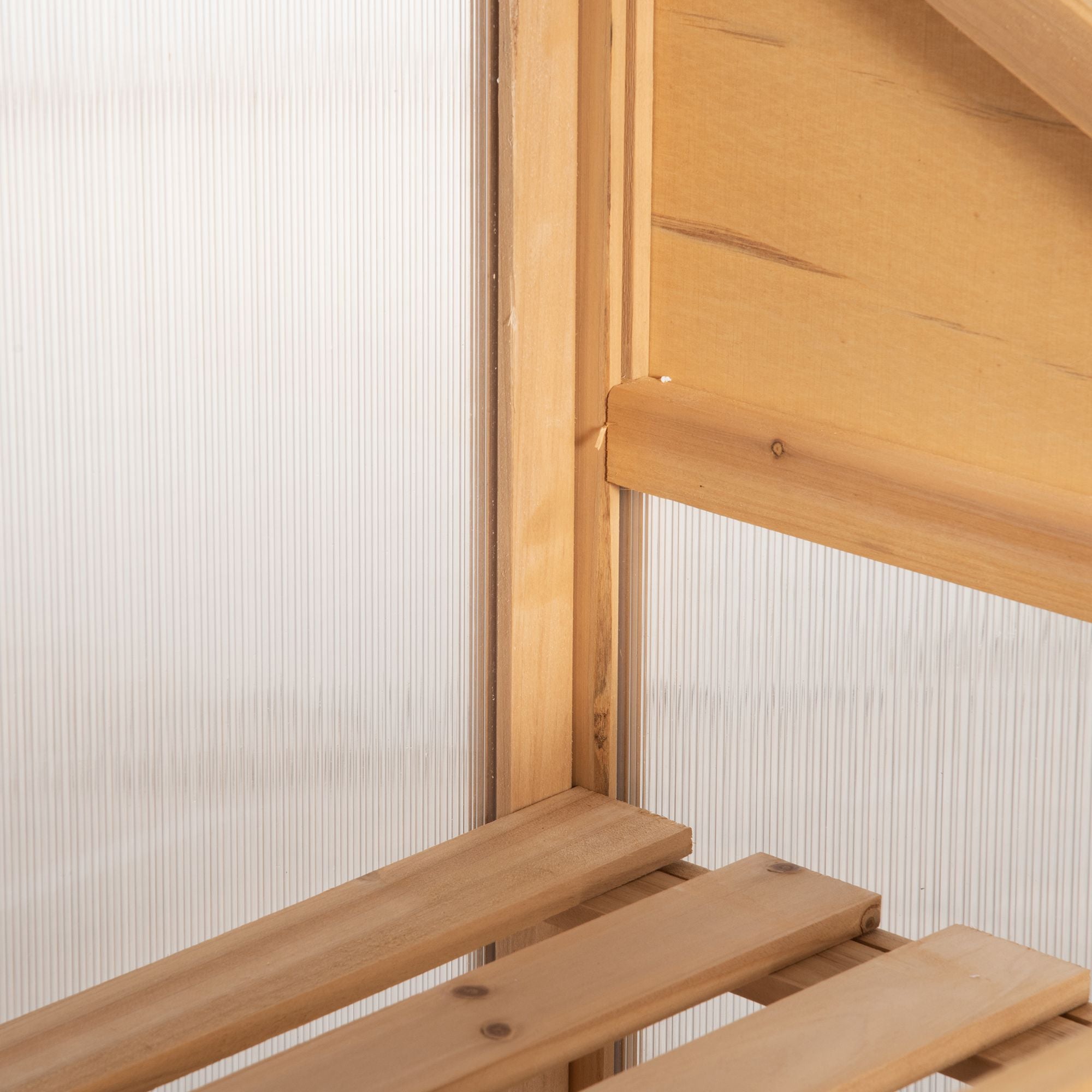 Kozy Wooden Cold Frame Polycarbonate Greenhouse with Openable Top Cover and Double Door, Grow House for Flower, Vegetable and Plants, 70 x 50 x 120cm, Grey