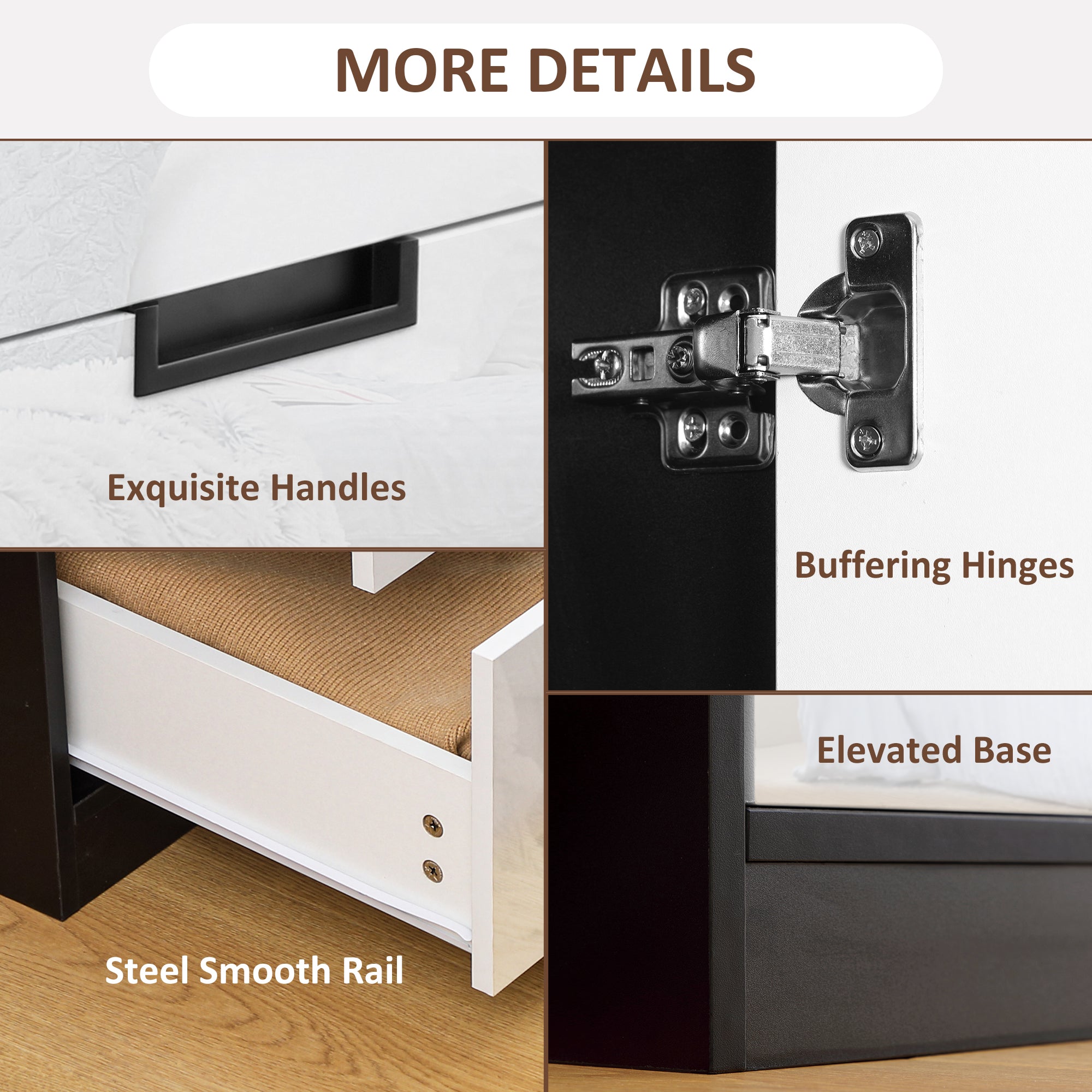 Two Door, Two Drawer Wardrobe - White/Brown