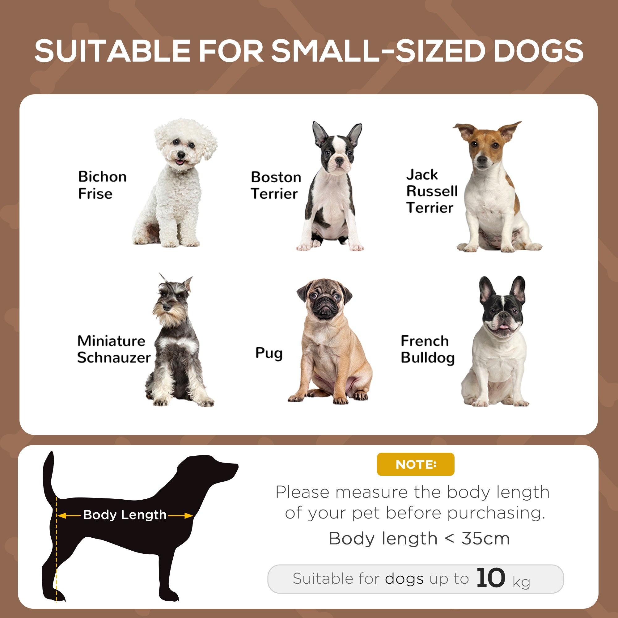 Kozy Raised Dog Bed Waterproof Elevated Pet Cot with Breathable Mesh UV Protection Canopy Brown, for Small Dogs, 61 x 46 x 62cm