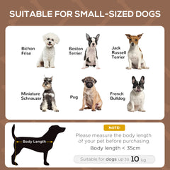 Kozy Raised Dog Bed Waterproof Elevated Pet Cot with Breathable Mesh UV Protection Canopy Brown, for Small Dogs, 61 x 46 x 62cm