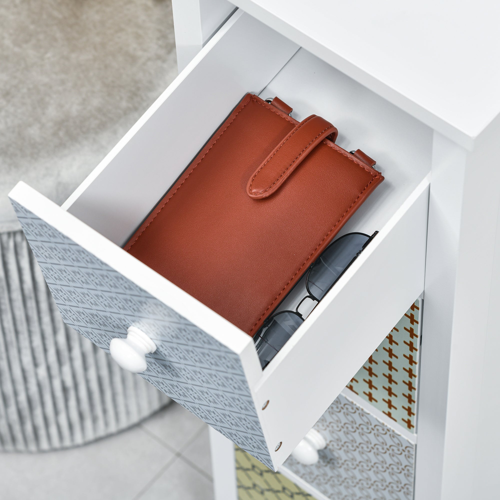 Kozy Chest of Drawers, 4 Drawer Dresser, Storage Organizer Toilet Tissue Cabinet for Bedroom, Bathroom