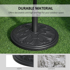 Outsunny Round Parasol Base Heavy Duty Cement Stand Umbrella Holder Garden